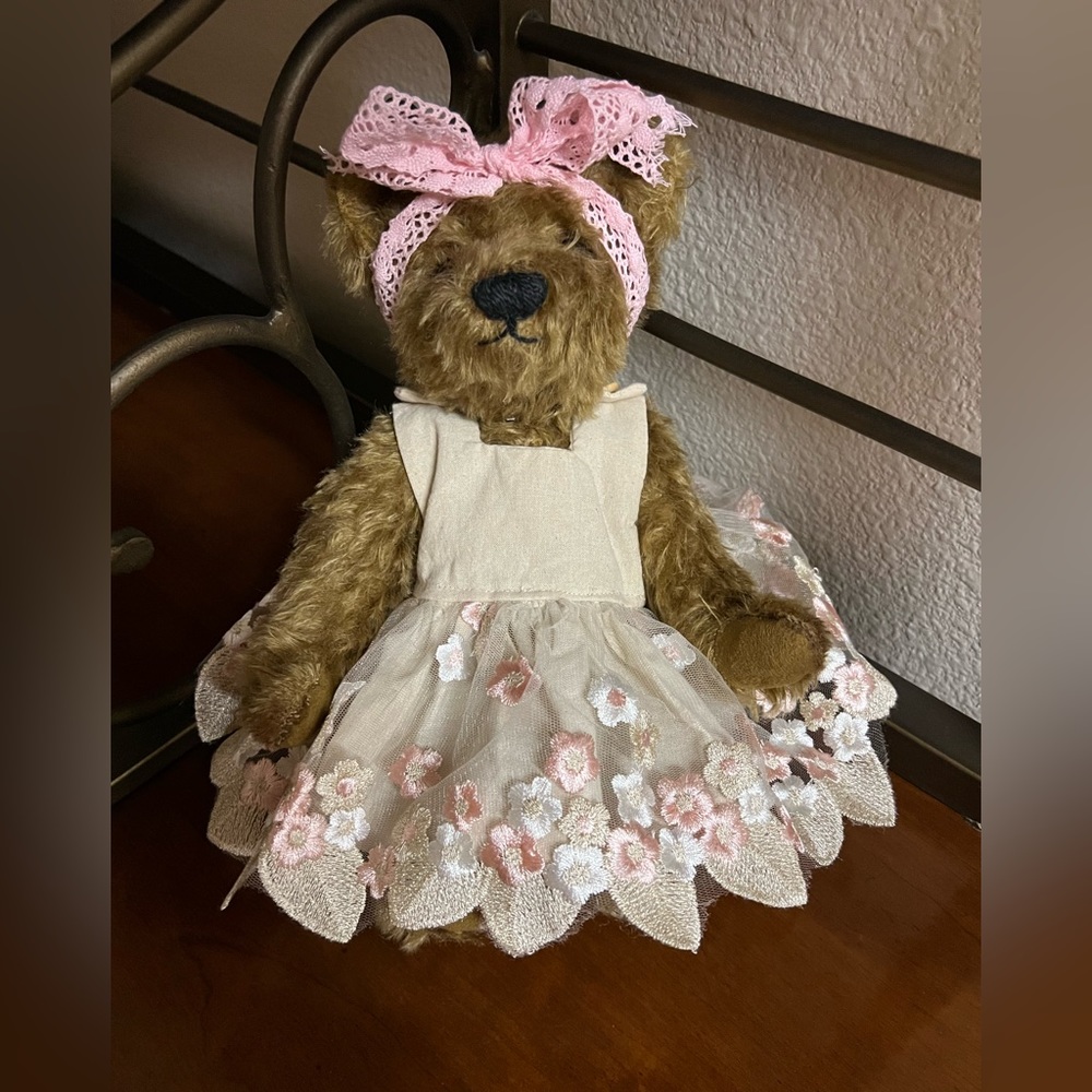 Lake District Bears mohair fully jointed 12” collectible bear. Custom made.